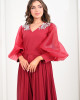 Long dress with puffy drum sleeves