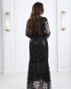 Chiffon dress embroidered with Pharaonic embroidery pattern 