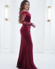 Evening dress with feather edges