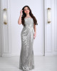 Evening dress with soft pleats on the chest 