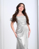 Evening dress with soft pleats on the chest 