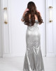 Evening dress with soft pleats on the chest 