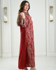 High-neck embroidered jalabiyas