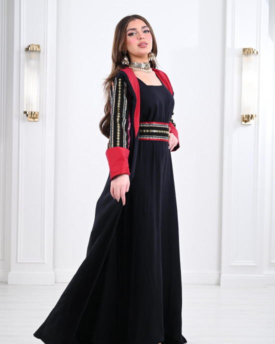 Luxurious embroidered Moroccan galabiya